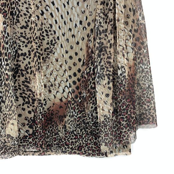 Chico's Women's Size 2 US L Animal Print Top Blouse Flared Sleeve Multicolor - Picture 4 of 7
